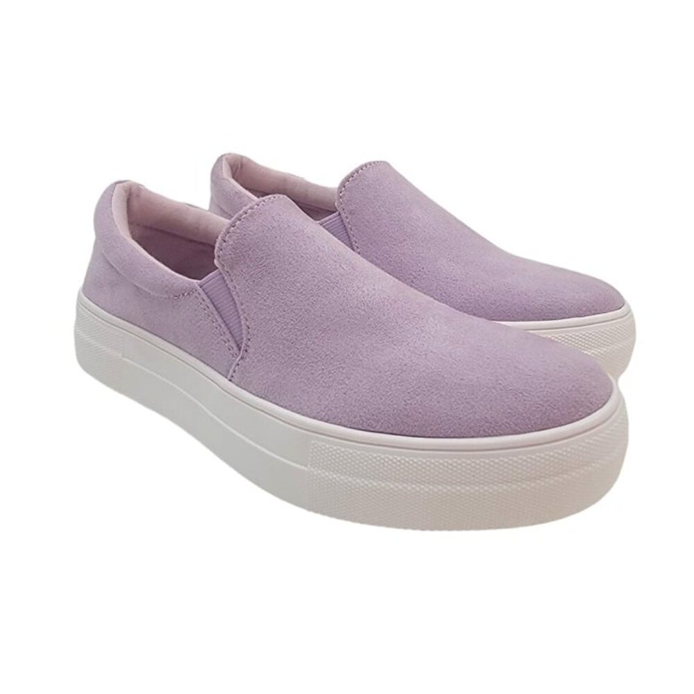 BUY ONE GET ONE FREE Soda Hike Slip-on Fashion Sneaker Lavender Faux Suede - Picture 4 of 7